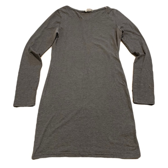 H&M DIVIDED Grey Basic Long Sleeve Mini Dress - Size S - Picture 1 of 7